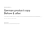 write german website copy for your landing page or homepage