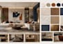 create an interior design concept, mood board, material board, and shopping list