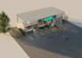create 3d grocery store design, supermarket interior, kitchen, realistic render