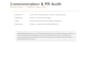 conduct a professional communication and PR audit for your brand