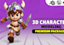 design 3d cute character, action figure for animation and printing