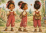 create children book character turnaround and model sheet