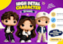 create custom 3d funko pop style figure