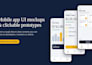 design a modern mobile app UI mockup and clickable prototype