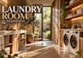 design laundry room interior, modern utility space and realistic 3d render