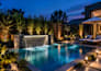do photorealistic 3d landscape night lighting plan and garden render
