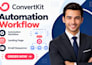 setup convertkit automation workflow kit landing page email sequence