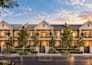 create realistic 3d townhouse render and residential complex landscape