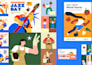 create modern, flat, minimalistic vector illustrations