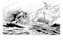 draw a highly detailed black and white retro comic book page