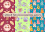 design 5 seamless pattern for retro groovy quirky patterns