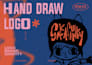 create an artistic hand drawn logo for brand