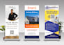 design roll up banner, retractable banner, pull up, or roller banner