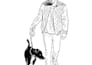 draw detailed black and white illustration
