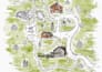 customized hand drawn ink wedding map