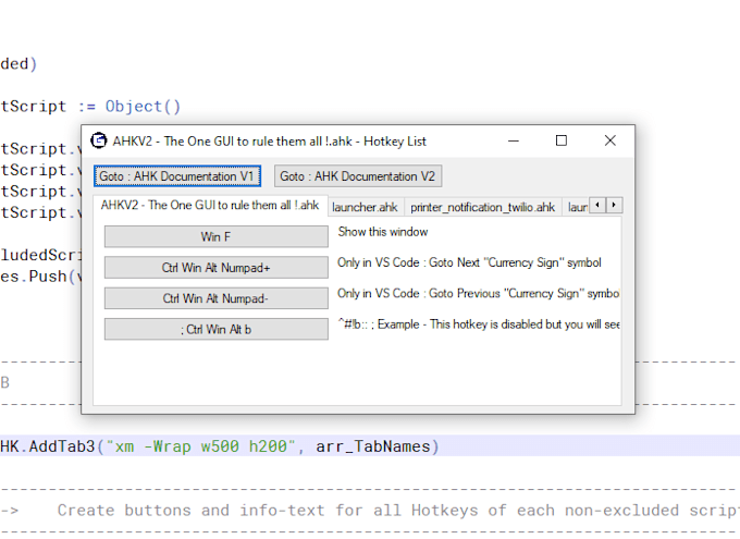 develop autohotkey scripts and applications