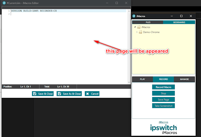 create imacros script for web automation and web scraping