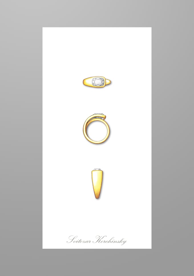 create an expert custom engagement ring sketch
