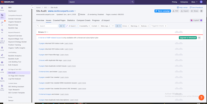 resolve errors in the google search console for indexing and crawling