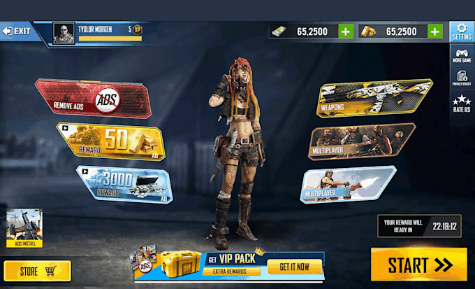 design professional 2d 3d game UI for mobile PC unity game