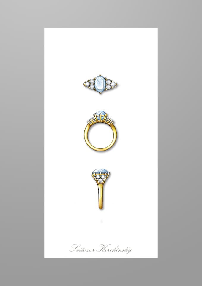 create an expert custom engagement ring sketch