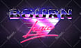 make 80s vaporwave 3d text logo designs with chrome effects
