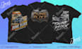 create 3 killer bulk merch t shirt designs for you