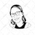 do face image line art black and white vector portrait