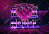 make digital 80s retro style text logo of synthwave effects