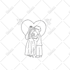 draw a line doodle with a romantic valentine theme