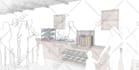 hand draw architectural interior and conceptual sketch