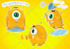draw hand drawn cartoon stickers for print or digital use