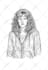 draw your portrait into vintage style ink sketch