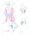 draw anime art character sheet or reference sheet design vtuber model