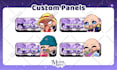 create awesome twitch panel in vtuber chibi style for you