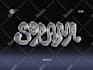 create y2k metallic chrome effect logo, custom font