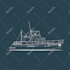 create line art or illustration of boat, yacht, car, object