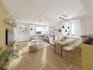 do modern 3d interior design and rendering for living room, kitchen, dining