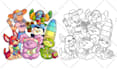 draw cute bold and easy coloring book pages