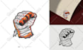 do custom vintage hand drawn logo illustration design