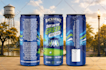 create premium energy drink label, bear can label with 3d