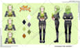 draw custom character sheet or reference sheet design in anime style, furry oc