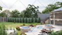 do landscape design, backyard design with 3d rendering as landscape architect