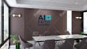 design realistic zoom virtual background with your logo