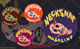 hand drawn mascot logo stickers cartoon lowbrow  sketchy
