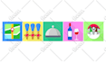 create flat vector full color icons pack set or objects