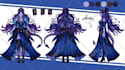 draw anime art character sheet or reference sheet design vtuber model