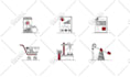 create outline,crisp vector line svg icon set