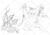 gothic and mystical illustrations, skeletons