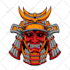 design hand draw oni mask logo ilustration